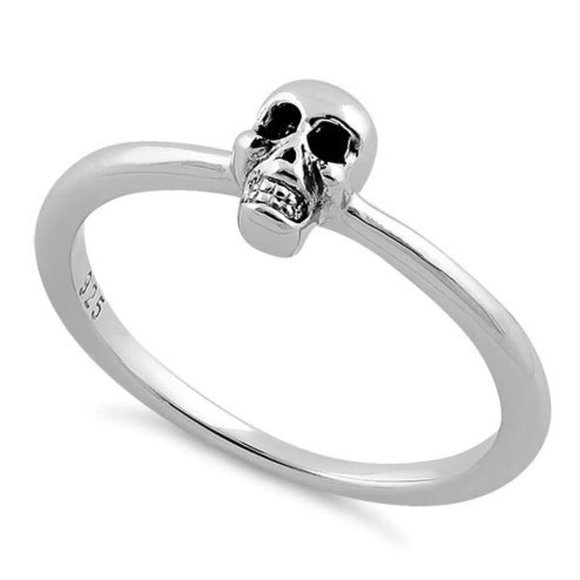 925 STERLING SILVER Dainty Phantom Skull Ring Goth Punk - Picture 14 of 14